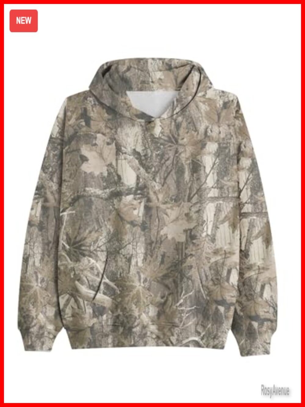 Oversized Camo Fleece Hoodie Womens Drop Shoulder Pullover Sweatshirt